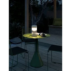 Lámpara de mesa para exteriores COUPAR E27 IP54, color arenoso 