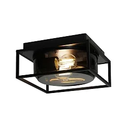 Luminaria de techo para exteriores GRIFFIN E27 IP44, color humo 