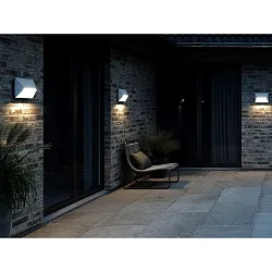Luminaria de pared para exteriores PONTIO 27 GU10 IP54, blanco 