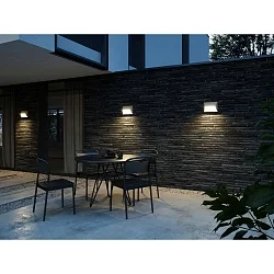 Luminaria de pared para exteriores PONTIO 27 GU10 IP54, color arenoso 