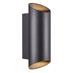 Luminaria de pared para exteriores NICO ROUND 22 Arriba-Abajo, cilíndrico GU10 IP54, negro regulable
