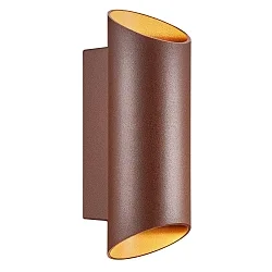 Luminaria de pared para exteriores NICO ROUND 22 Arriba-Abajo, cilíndrico GU10 IP54, color oxidado regulable