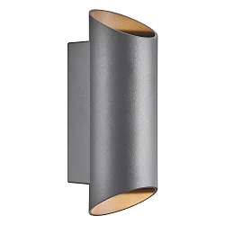Luminaria de pared para exteriores NICO ROUND 22 Arriba-Abajo, cilíndrico GU10 IP54, antracita regulable