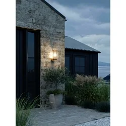 Luminaria de pared para exteriores LINTON E27, latón 