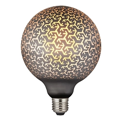Bombilla filamento Globe DECO G125 PATTERN G125 mate E27 6W 100lm 1800K 360° CRI 80 regulable satinado, negro regulable