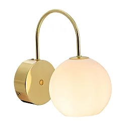 Luminaria de pared FRANCA E14 IP20, brillante, latón, blanco 