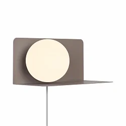 wall luminaire LILIBETH with switch, with shelf, ball shaped, with lamp socket E14 IP20, blue, mat 