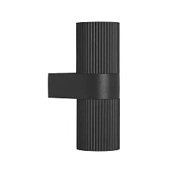 Luminaria de pared para exteriores KYKLOP RIPPLE WL Arriba-Abajo, cilíndrico, con portalámpara GU10 IP54, negro mate