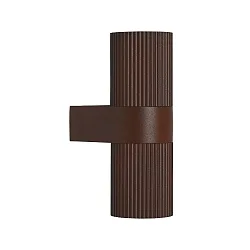 Luminaria de pared para exteriores KYKLOP RIPPLE WL Arriba-Abajo, cilíndrico, con portalámpara GU10 IP54, mate, color oxidado