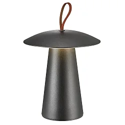 Lámpara de mesa a pilas ARA TO-GO 2 IP54, negro regulable