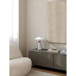 table lamp TAIDO E27 IP20, chrome, glossy, white 