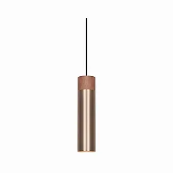 pendant luminaire TILO 1 flame GU10 IP20, brass, burnished dimmable