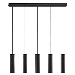 Luminaria colgante TILO de 5 llamas, redondo GU10 IP20, negro regulable