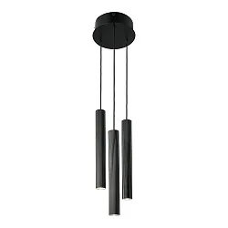 Luminaria colgante VICO de 3 llamas GU10 IP20, negro regulable