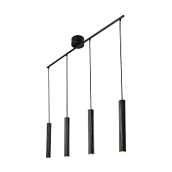 Luminaria colgante VICO de 4 llamas GU10 IP20, negro regulable