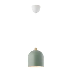Luminaria colgante GASTON directa, con portalámpara E27 IP20, verde, madera regulable