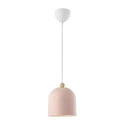Luminaria colgante GASTON directa, con portalámpara E27 IP20, madera, rosa empolvado regulable