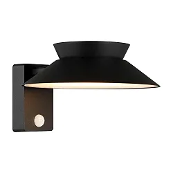Lámpara solar de pared JUSTINA con sensor IP44, negro 