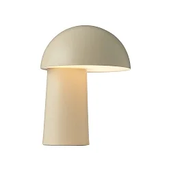 Lámpara de mesa a pilas FAYE IP20, beige regulable