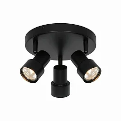ceiling luminaire BOSTON 3 flames GU10 IP20, black dimmable