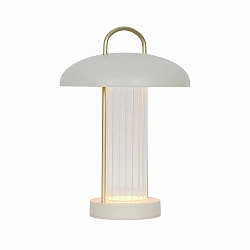 Lámpara de mesa a pilas MIRANO PORTABLE IP20, beige, dorado regulable