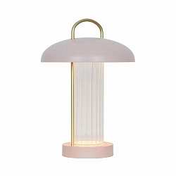 Lámpara de mesa a pilas MIRANO PORTABLE IP20, dorado, rosa empolvado regulable