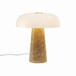 Luminaria de mesa GLOSSY MIN E14 IP20, beige, blanco opalino 
