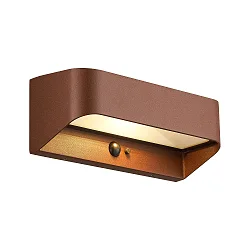Lámpara solar de pared MARCELLIO con sensor IP54, marrón 