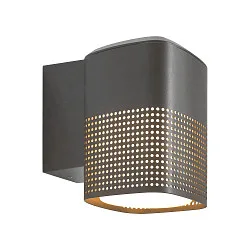outdoor wall luminaire SIDARA WL square, perforated, sea-air resistant, with lamp socket E27 IP54, seaside anthracite