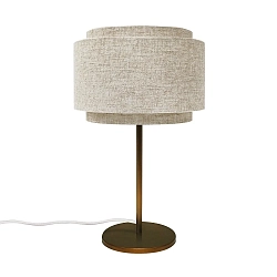 Luminaria de mesa TAKAI E27 IP20, beige, latón 