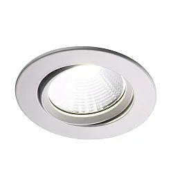 Nordlux LED Recessed Downlight FREMONT IP23, Ø 8.5cm, 5.5W 2700K 345lm 36°, swiveling 12°, white