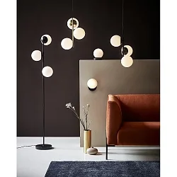 Luminaria colgante LILLY E14 IP20, blanco opalino, negro 
