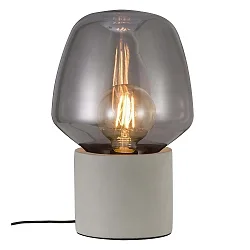 Table lamp CHRISTINA, E27, IP20, glass smoky, base gray