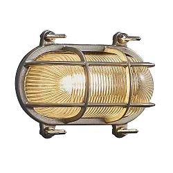 Luminaria de pared para exteriores HELFORD E27 IP64, mate, níquel 