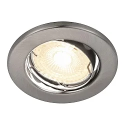 LED Recessed luminaire CANIS, round, Set of 3, GU10, 3,7W LED, 36°, 2700K, 230lm, IP20, nickel