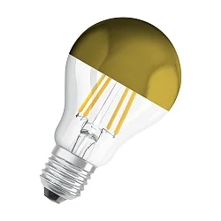 Lámpara espejada de forma estándar CLASSIC MIRROR A60 CL GOLD conmutable A60 claro E27 4W 400lm 2700K 300° CRI 80-89 