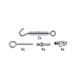 Accessories for Wire system 12V WIRE SYSTEM L&E Spann assembly set, not isolated, chrome