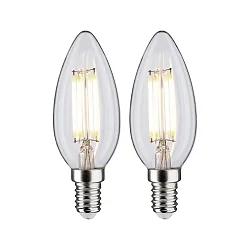 Filamento luminoso en forma de vela juego de 2 E14 4,8W 470lm 4000K 360° CRI >80 