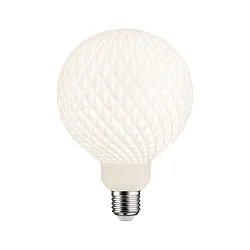 Bombilla filamento Globe GLOBE G125 WHITE LAMPION V1 ranurado, con rejilla G125 mate E27 4,3W 400lm 3000K CRI >80 regulable