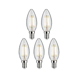Filamento luminoso en forma de vela juego de 5 E14 5W 470lm 2700K CRI 80-89