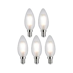 Filamento luminoso en forma de vela juego de 5 E14 5W 470lm 2700K CRI 80-89