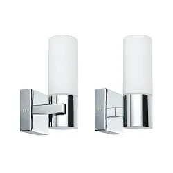 Luminaria de baño GEMINI juego de 2 E14 IP44, cromo regulable