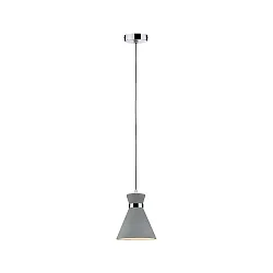 Luminaria colgante VERVE de 1 llama E27 IP44, cromo, gris regulable