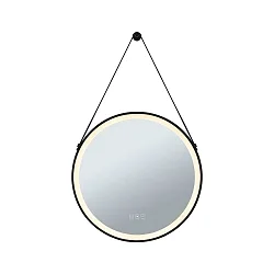 Espejo con iluminación MIRRA Ø 60CM redondo, CCT Switch, con regulador táctil, con cinta, con función de calefacción IP44
