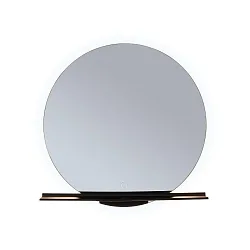 Espejo con iluminación MIRO Ø 50CM redondo, sin marco, Tunable White, con estante IP44, negro mate 