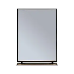 Espejo con iluminación MIRO 45 X 60CM angular, Tunable White, con estante IP44, negro mate 