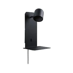 Luminaria para leer MALENA con conexión USB GU10 IP20, negro 