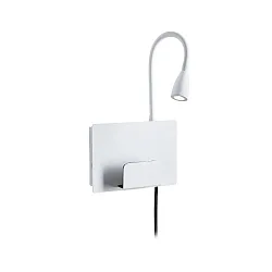 Luminaria para leer HALINA LED con conexión USB IP20, blanco 