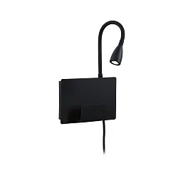 Luminaria para leer HALINA LED con conexión USB IP20, negro 