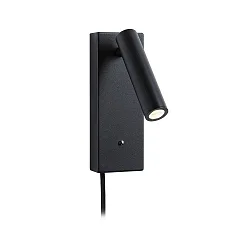 Luminaria para leer HULDA LED con conexión USB IP20, negro regulable